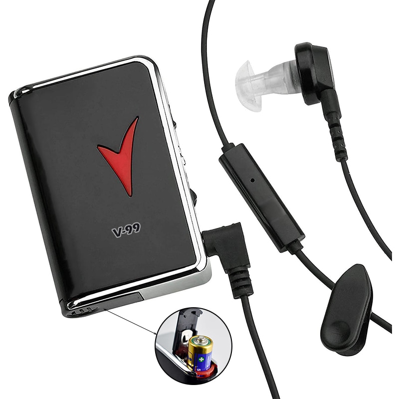 Gehoorapparaat V-99 Draagbare Hoorzitting Versterker Hearing Kit Achter Het Oor Geluid Versterker Hoofdtelefoon Twee Oordopjes Voor Ouderen
