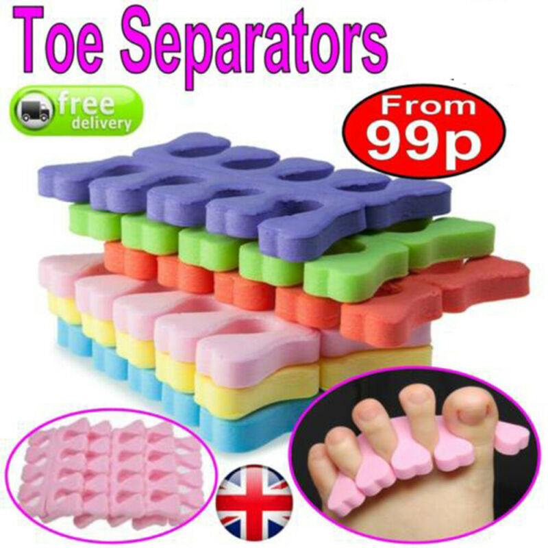 20Pcs Sponge Toes Separators Soft Foam Finger Toe Separators Spacer Manicure Orthotics Stretchers Align Correct Overlapping Toes