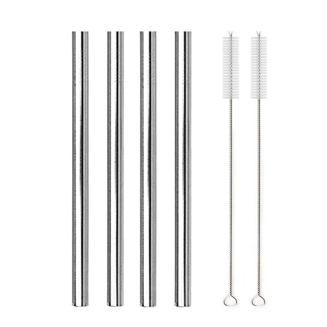 Pajitas de Metal Grandes para Batidos, Tubo de Acero Inoxidable 304, Respetuoso con el Medio Ambiente, Reutilizable, Accesorio de Consumo para Bar: Opaco
