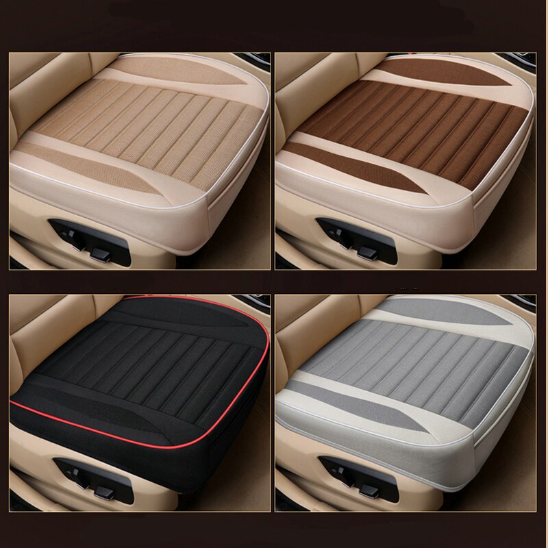 Flax Car Seat Cover Protector Washable Linen Front Seat Cushion Ultra-Luxury Breathable Pad Mat for Interior Truck Suv Van MPV