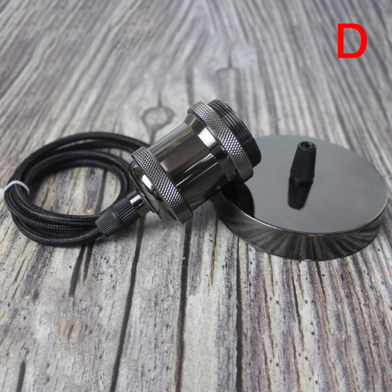 1PC E27 Vintage Lamp Ceiling Light Fitting Pendant Lamp Bulb Holder Base Metal Iron Lamp Holder with Wire 1.2M: D