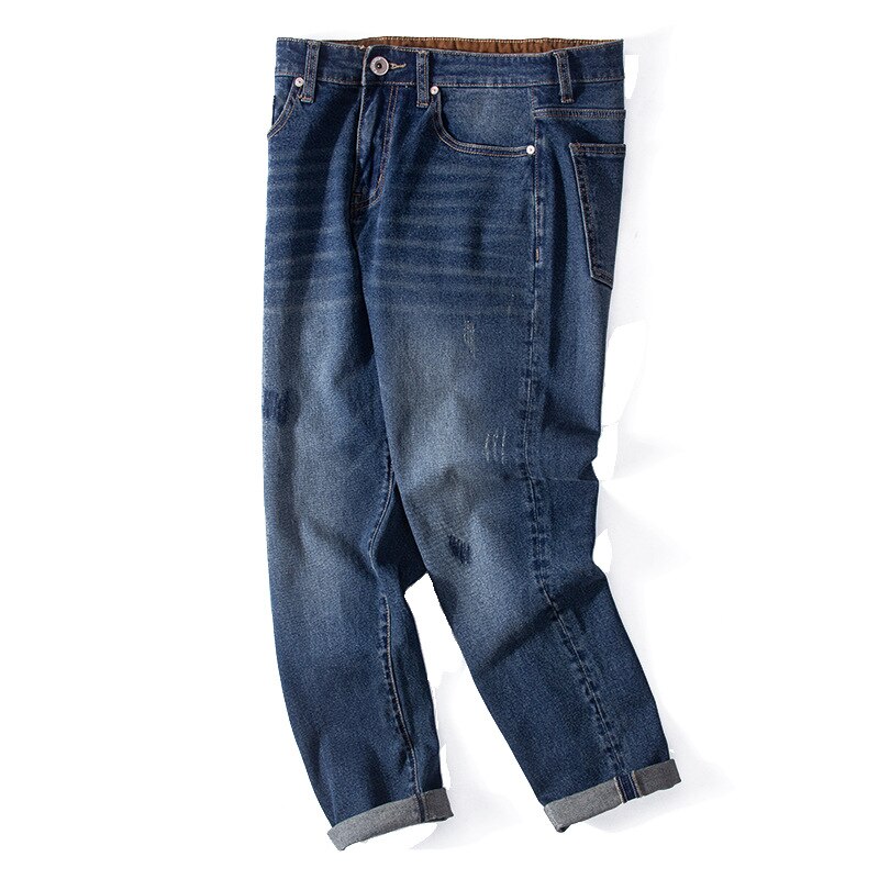 Nostalgische geborduurde oversized heren lente zomer jeans trendy lange casual plus size 30-42 44 46