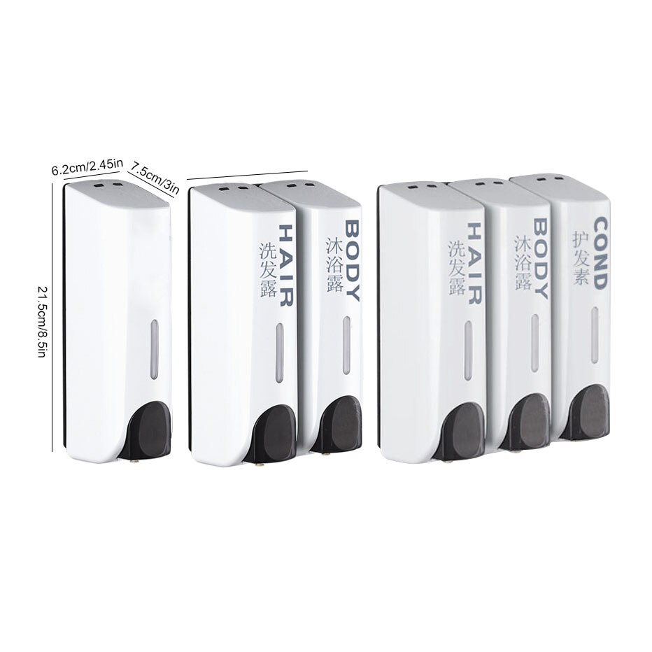 Badkamer Douche Dispenser Wall Mounted Zeep Gel Shampoo Conditioner Container Set Handpers Zeep Flessen