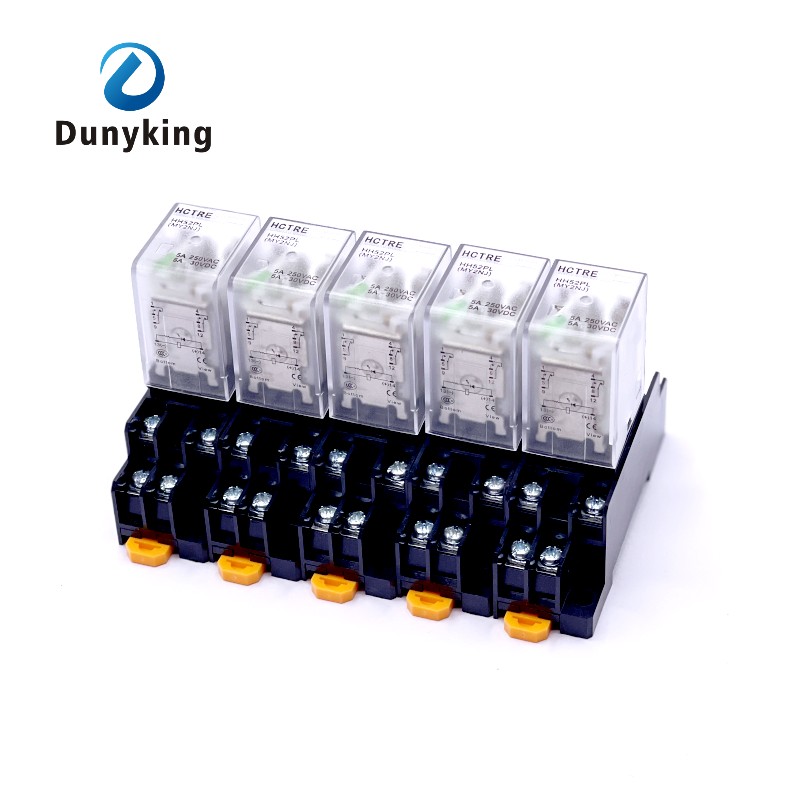 5 stks MY2P HH52P MY2NJ 12 V 24 V DC/110 V 220 V AC spoel algemene doeleinden DPDT micro mini relais met socket base