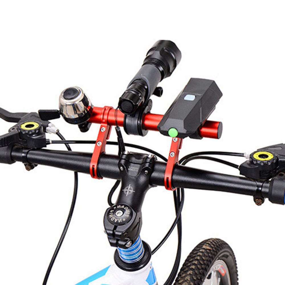 Road Cycling Bike Double Handlebar Extension Mount Aluminum Extender Holder Set Extender Mount Bracket Aluminum Alloy (Red)