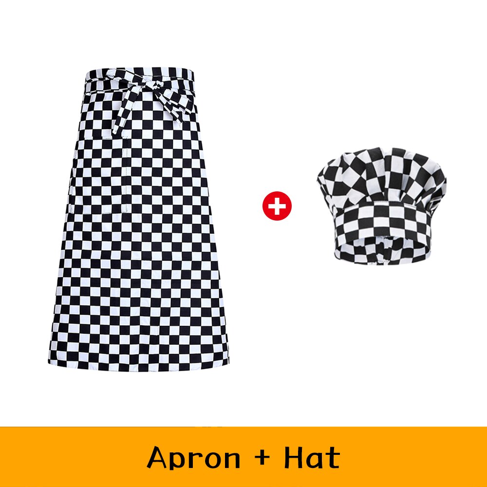 Chef Waiter Apron+hat Set Kitchen Cook Uniform Hotel Restaurant Baking Workwear Men Women Coffee Shop Food Service Overalls: 12
