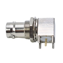 10pcs BNC Female Jack Socket Right Angle 4 Pin PCB Panel Mount Center Solder Chassis Adapter