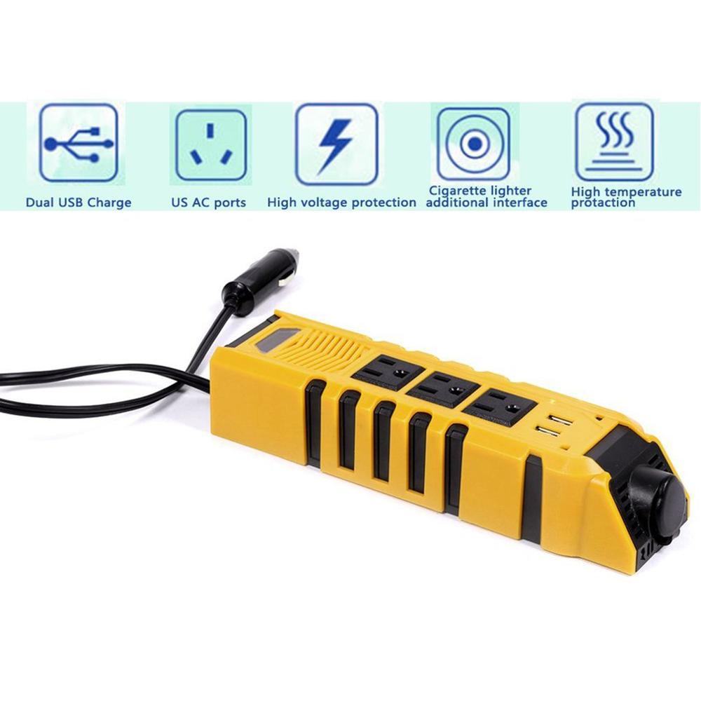 Multifunctional 12V To 110V Mini Car Inverter Household Outdoor Auto Parts Modified Sine Wave Intelligent Safety Protection