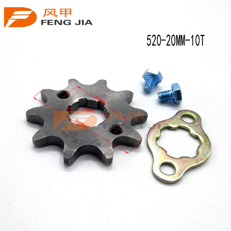 Front Engine 520# 11T 12T 13T 14T 15T Teeth 20mm Chain Sprocket With Retainer Plate Locker for Motorcycle Dirt Bike ATV