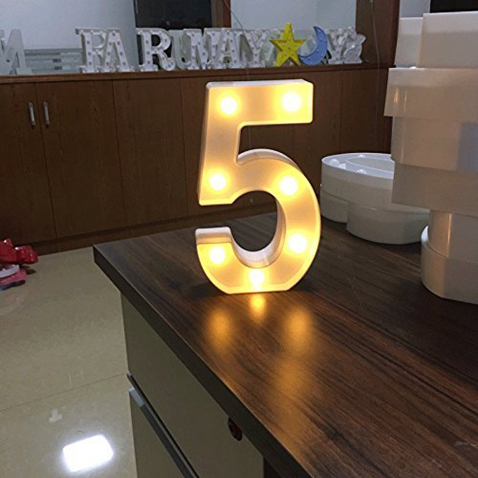 Number LED Night Lights Luminous Number Letter Lamp Light for Home Wedding Birthday Christmas Party Decoration Scene Props: DEEP BLUE