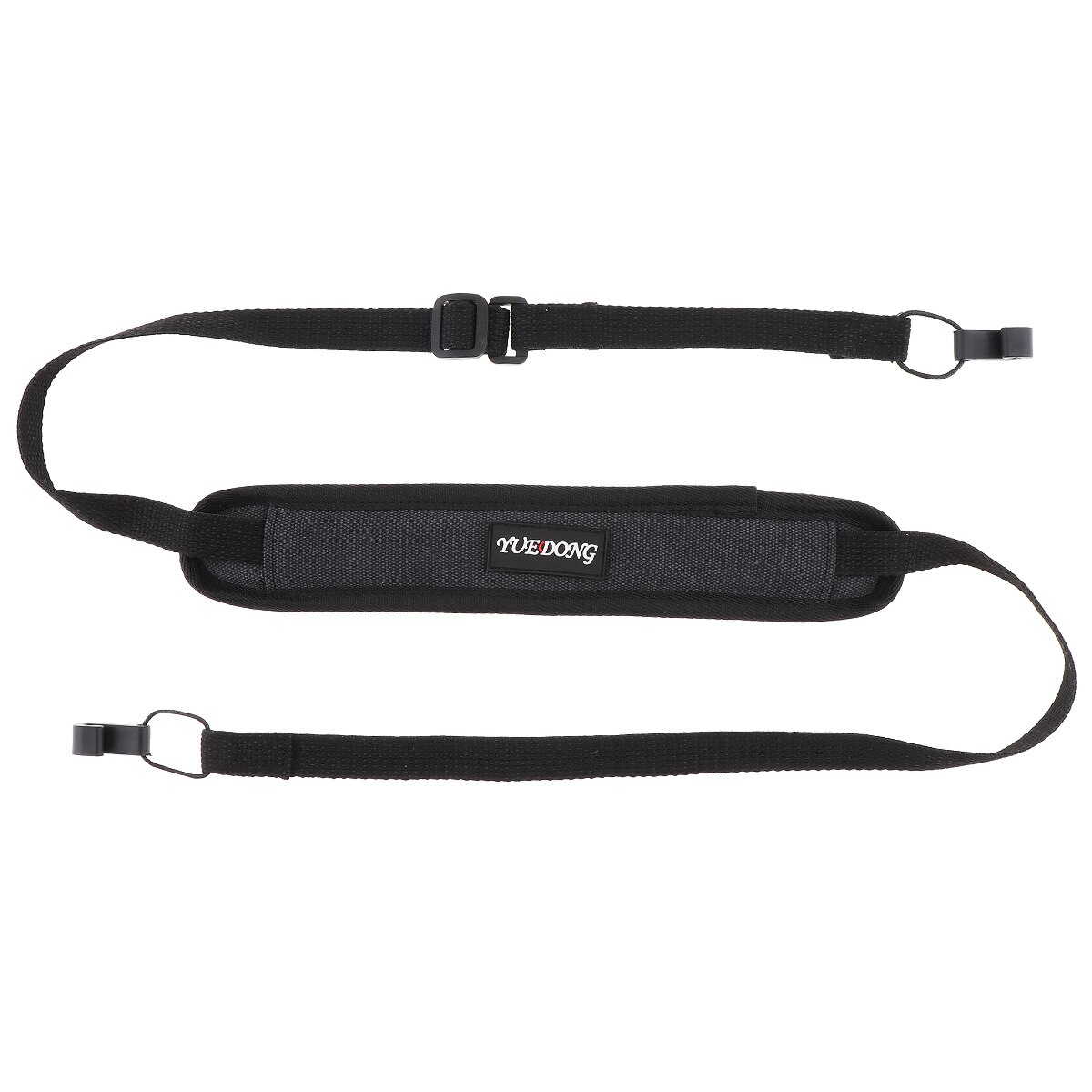 Gitaarband Kleurrijke Ukulele Shoudler Strap Ademend Katoen Punch-Gratis Dubbele Haak Riem: Black