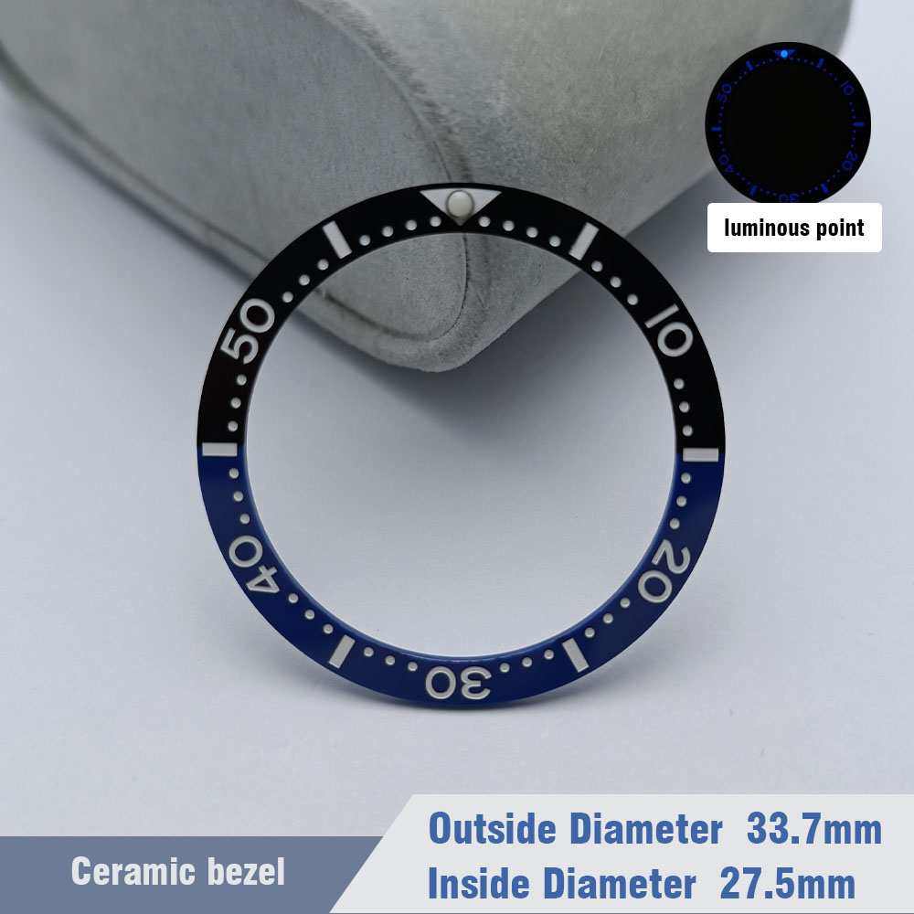 Flat Ceramic Bezel Insert 33.7mm*27.5mm Watch Replacement Watch Parts Watch Cases Replace Accessory Diving Bezel Ring: GOLD