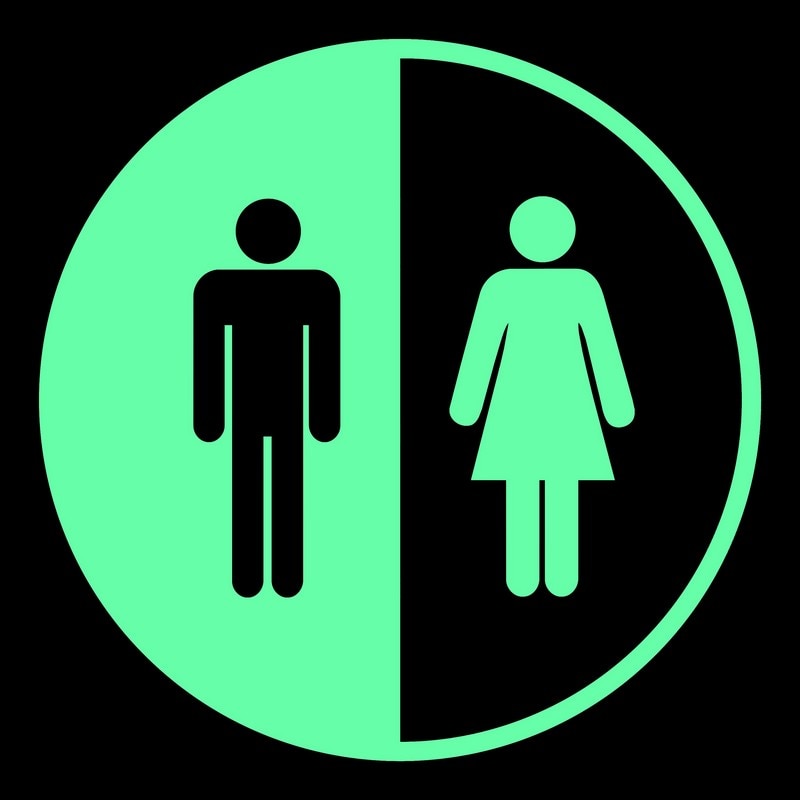 Cartoon Lichtgevende Wc Deur Teken Sticker Glow in The Dark Badkamer Sticker Mannen Vrouwen Washroom WC Muur DIY Aangeeft label