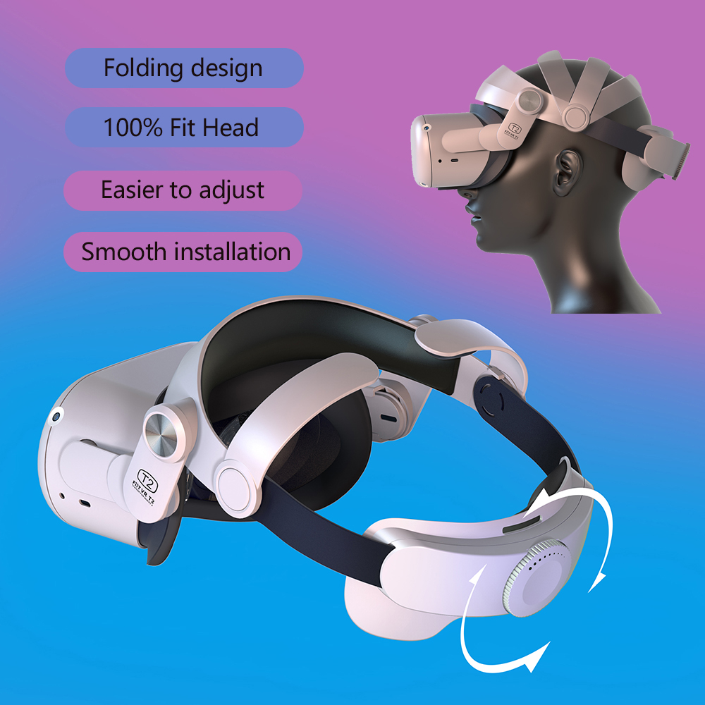 Correa ajustable Fiit VR T2 para Oculus Quest 2, Correa Halo para Oculus Quest 2 Elite, ajuste 100% para la cabeza, ergonómico y cómodo
