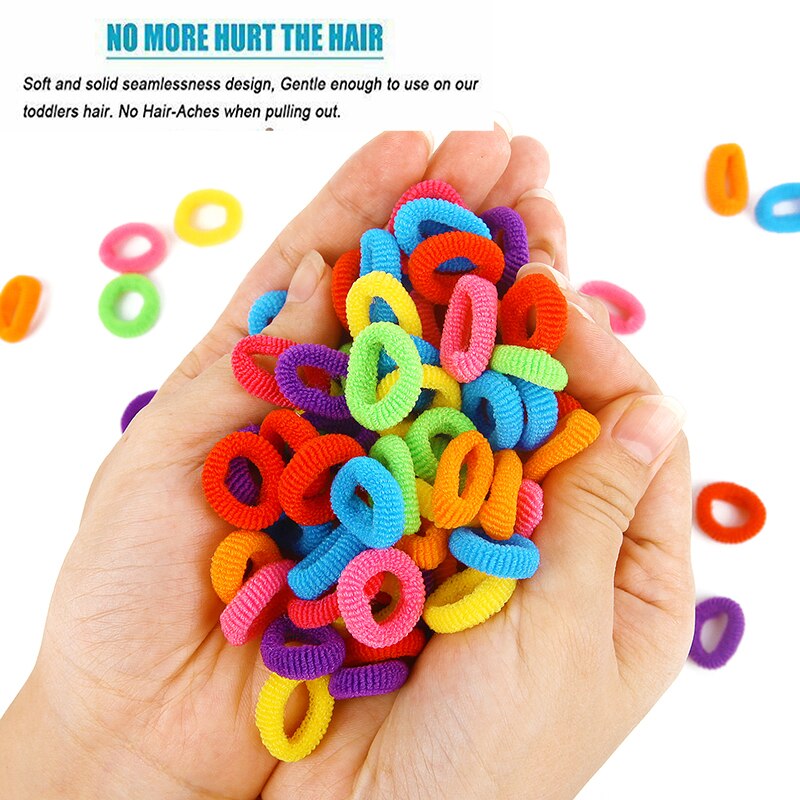 100 Stks/zak Haarbanden Snoep Kleur Doek Sterke Elastische Rubberen Band Haar Scrunchies Ties Rope Ring Paardenstaart Houders