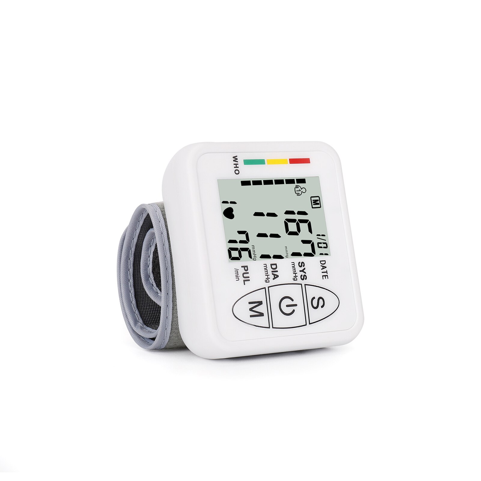 Digitale Bloeddrukmeter Huishoudelijke Hartslagmeter Tonometer Lcd-scherm Draagbare Pols Soort Elektronische Bloeddrukmeter