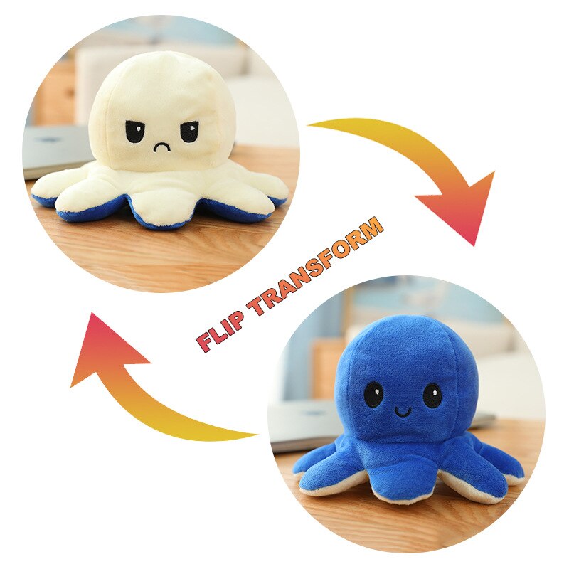 Double-Sided Flip Octopus Toys Kids Soft Plush Doll Animals Peluches Toys Reversible Stuffed Pillow Toy Xmas Birthday Baby: 002