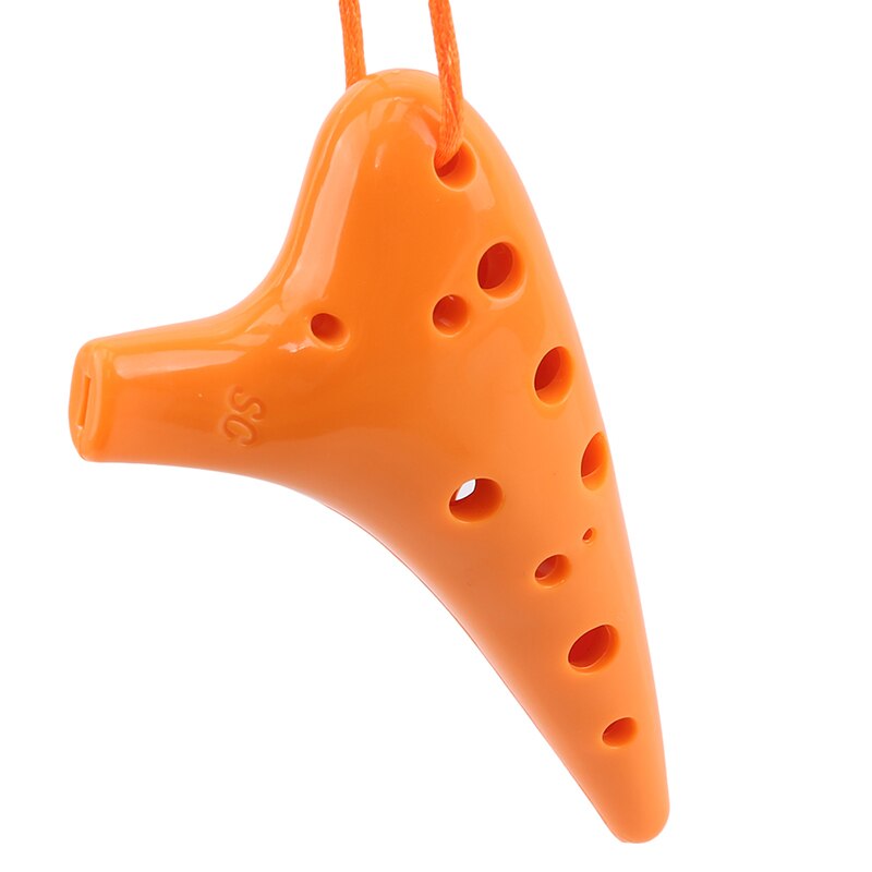 Ocarina de plástico de 12 agujeros instrumento clásico de tono Alto C con cordón, partitura de música, instrumento Musical antiroto para principiantes