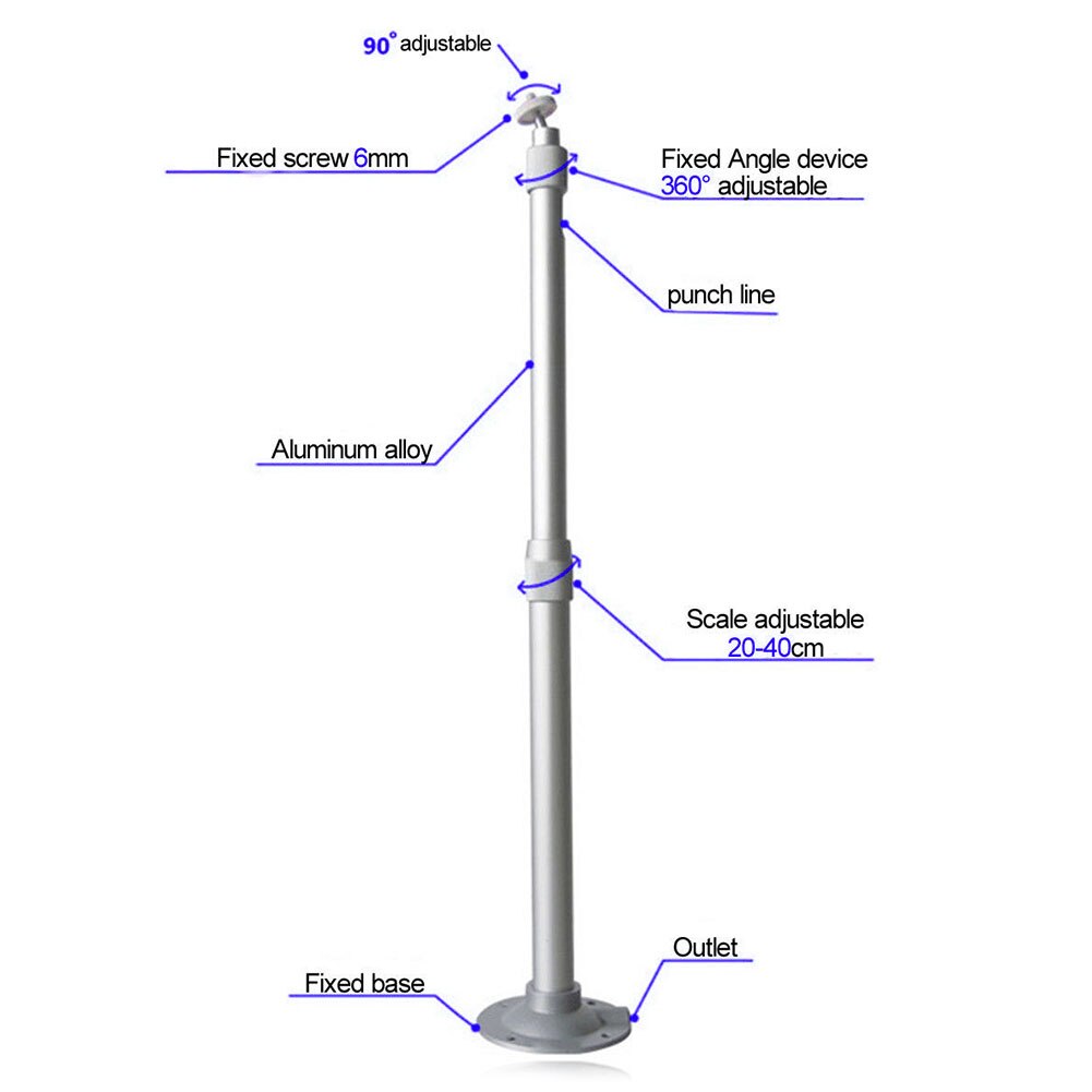 Universal 20-40cm projektor tak väggfäste aluminium fäste 15kg kapacitet qjy 99