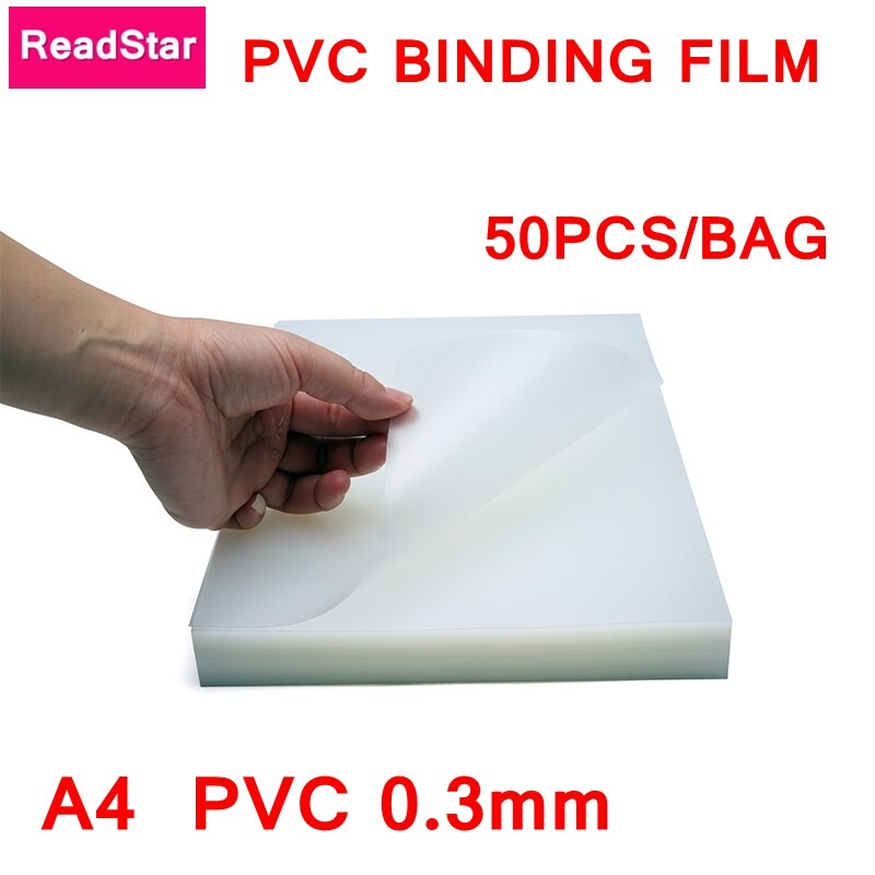 50PCS/LOT PVC Binding film A4 210x297mm Comb binding machine suppliers 0.3mm A4 Transparent Binding covers