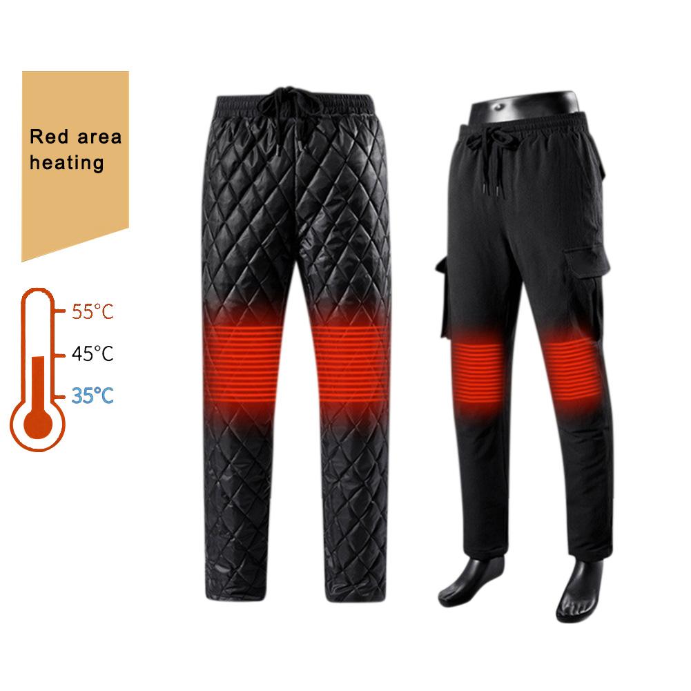 Electric Heated Warm Pants USB Heating Base Layer Elastic Trousers Insulated Heated Underwear for Camping Hiking