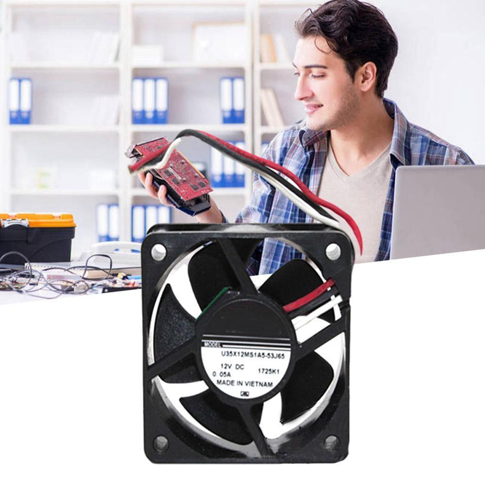 12V Mini Cooling Computer Fan - Small 35mm x 12mm DC Brushless 2-pin F Heat sink Computer Peripherals