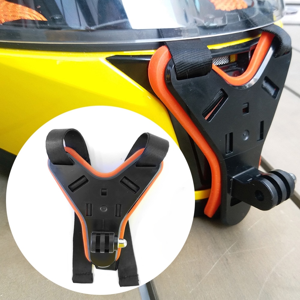 Accesorios para Gopro Hero 87 6 5, adaptador de soporte de montaje fijo en la barbilla delantera del casco de motocicleta para Xiaomi Yi 4K EKEN H9 SJCAM Sj4000