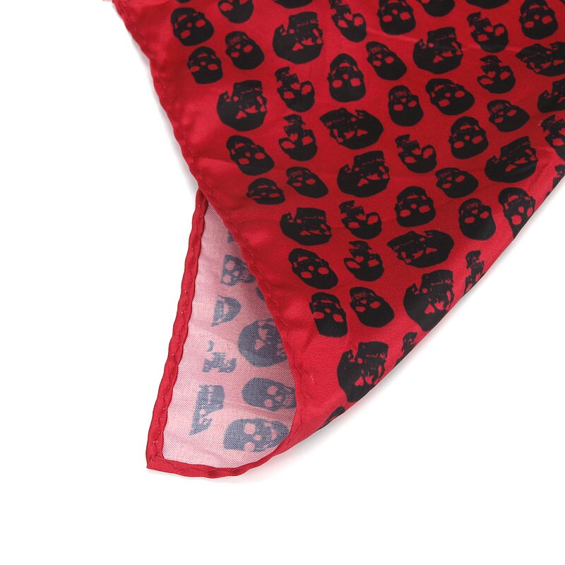 Neue herren Taschentuch Jahrgang Schädel Druck Tasche Platz Weiche Seide Taschentücher Hochzeit Party Geschäft Hanky Brust Handtuch