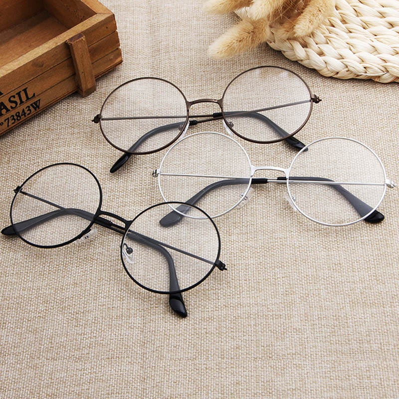Round Eyeglasses glasses frame men/women Transparent Metal eyeglass frame Black Silver Gold spectacles Eyeglasses
