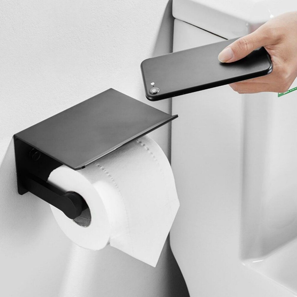 Toiletrolhouder Wandmontage Papieren Handdoek Rolhouder Met Mobiele Telefoon Opbergrek Badkamer Accessoires