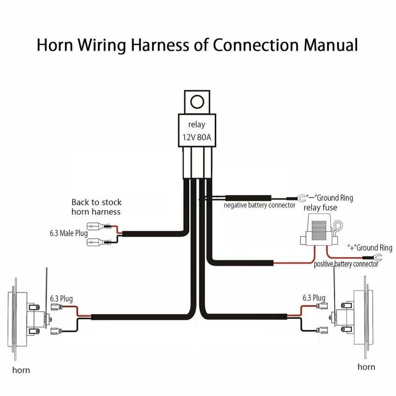 Universal 12V Car air Horn Cable Relay Wire Harness For Tone Horns Motorcycle Car Boat Truck Vehicle Horn wire Wiring Kit