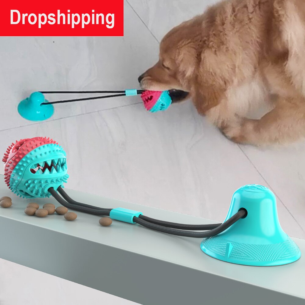 Pet Dog Toys Silicon Suction Cup Tug dog toy Dogs Push Ball Toy Pet Tooth Cleaning Dog Toothbrush for Puppy large Dog Biting Toy