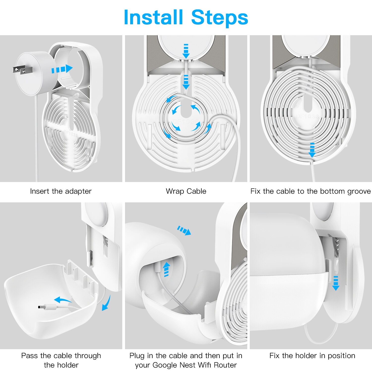 Prise support de montage mural uniquement pour routeur WiFi Google Nest Installation facile et pas de support d'encombrement de cordon support pas de vis, blanc