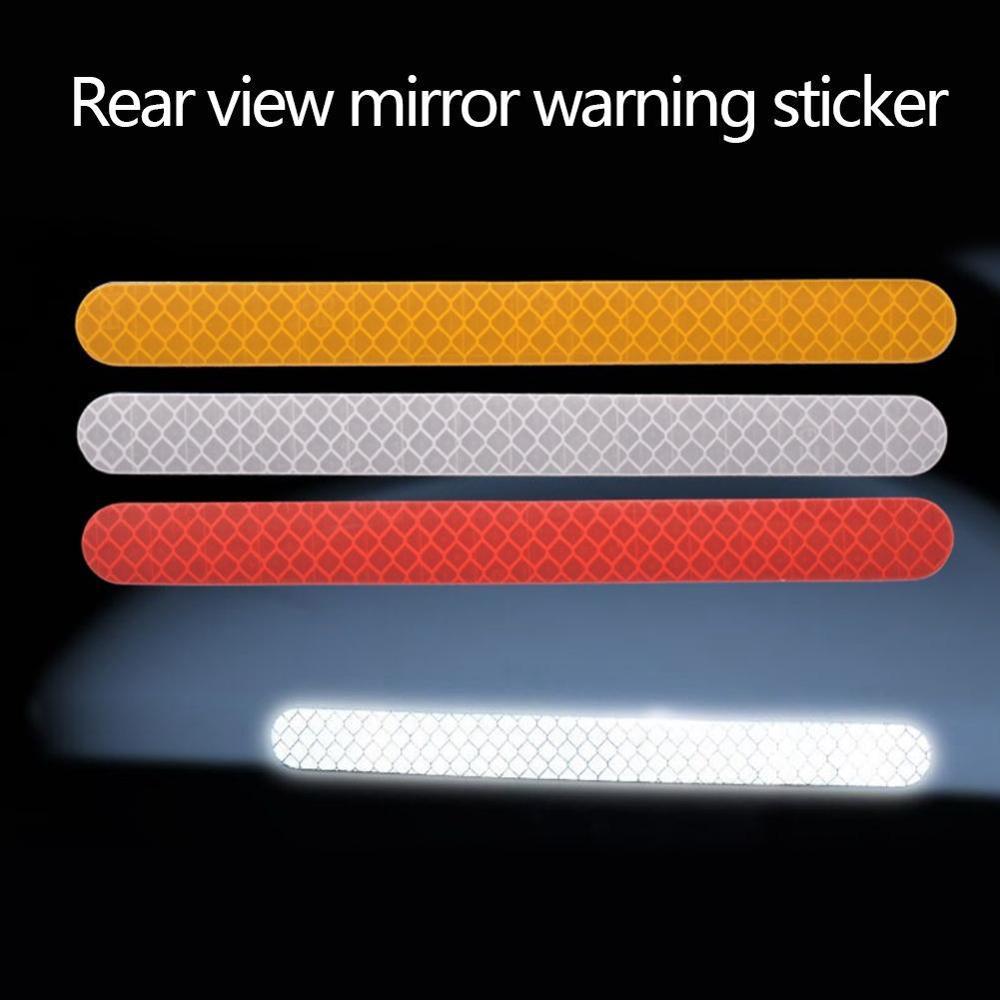 6Pcs Reflectante Auto Stickers Reflector Achteruitkijkspiegel Reflecterende Tape Auto Accessoires Exterieur Reflex Tape Reflecterende Strip