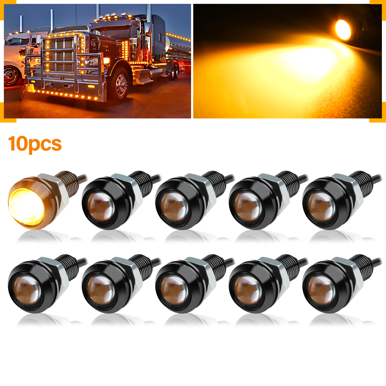 20/10 stk. 0.7in/18mm- delt eagle eye-kjørelys med led-kjørelys, 12v led-parkeringslys til bil, ryggelys: Blå / 4300k