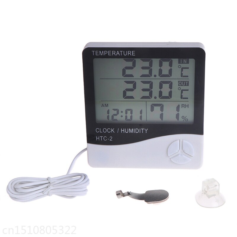 Digitale LCD Temperatuur-vochtigheidsmeter Klok Elektronische Thermometer Hygrometer 'lirunzu