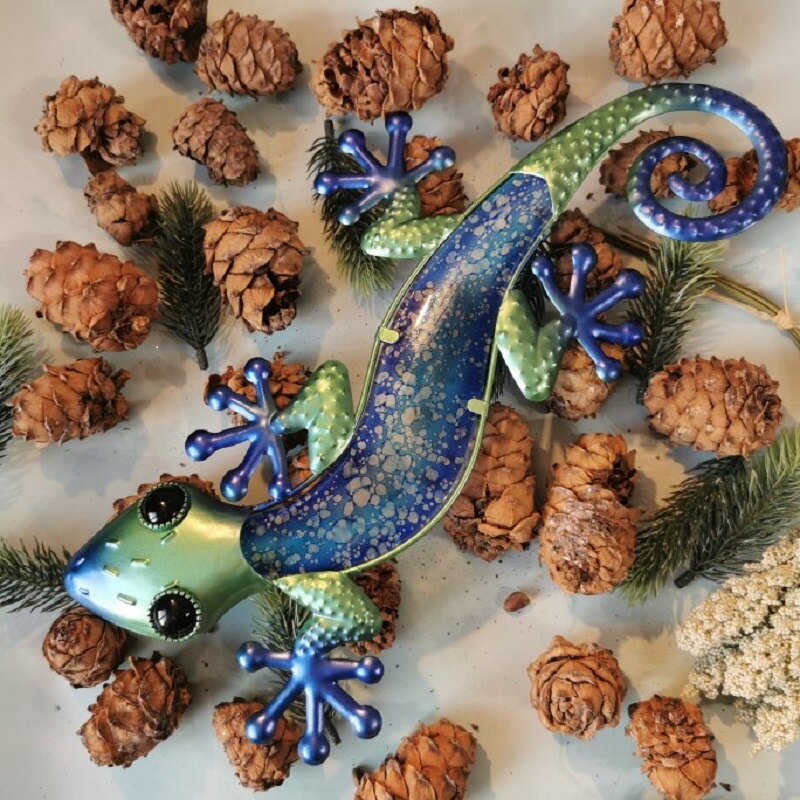 Gecko væg kunst til haven dekoration udendørs dyr statuer miniature tilbehør skulpturer til gården