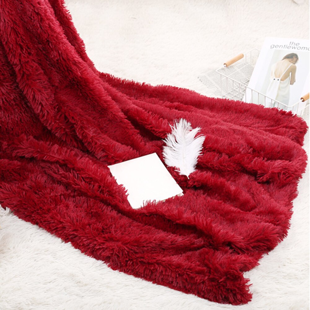80x120cm doux moelleux Shaggy lit canapé couvre-lit literie feuille jeter couverture décorations de noël pour la maison couette
