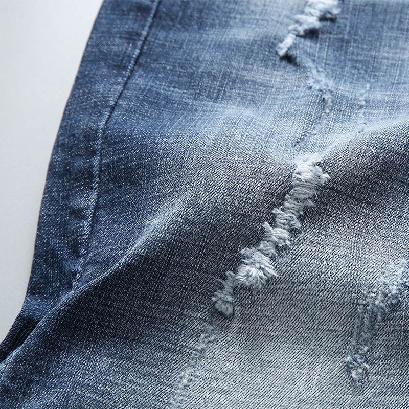Menn revet korte jeans rett 98%  bomullsshorts jean herre denim merke klær pluss størrelse 28-40