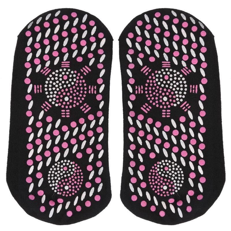 Toermalijn Zelf Verwarmd Sokken Winter Magnetische Therapie Warme Gezonde Sok Vrouwen Mannen Helpen Warme Koude Voeten Comfortabele: 1 pair black