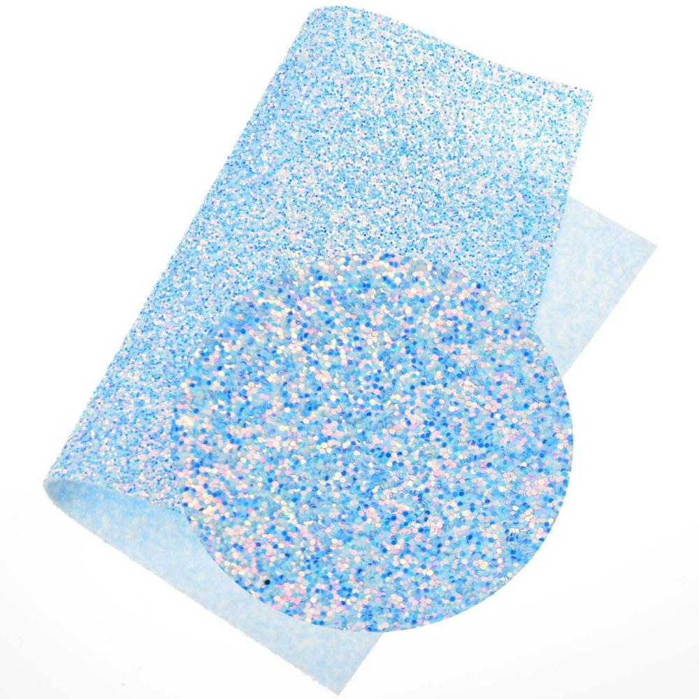 22*30cm A4 Chunky Glitter Synthetisch Leer Stof Glanzende Boog Stof DIY Accessoires Stof Handgemaakte Ambachten Patchwork Materiaal: Light Blue