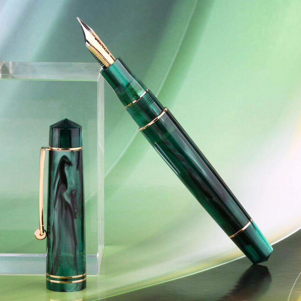 Pluma estilográfica de resina BOCK Nib / MOONMAN Nib con convertidor, pluma dorada bonita para escribir, papelería de para oficina y escuela 1 unidad