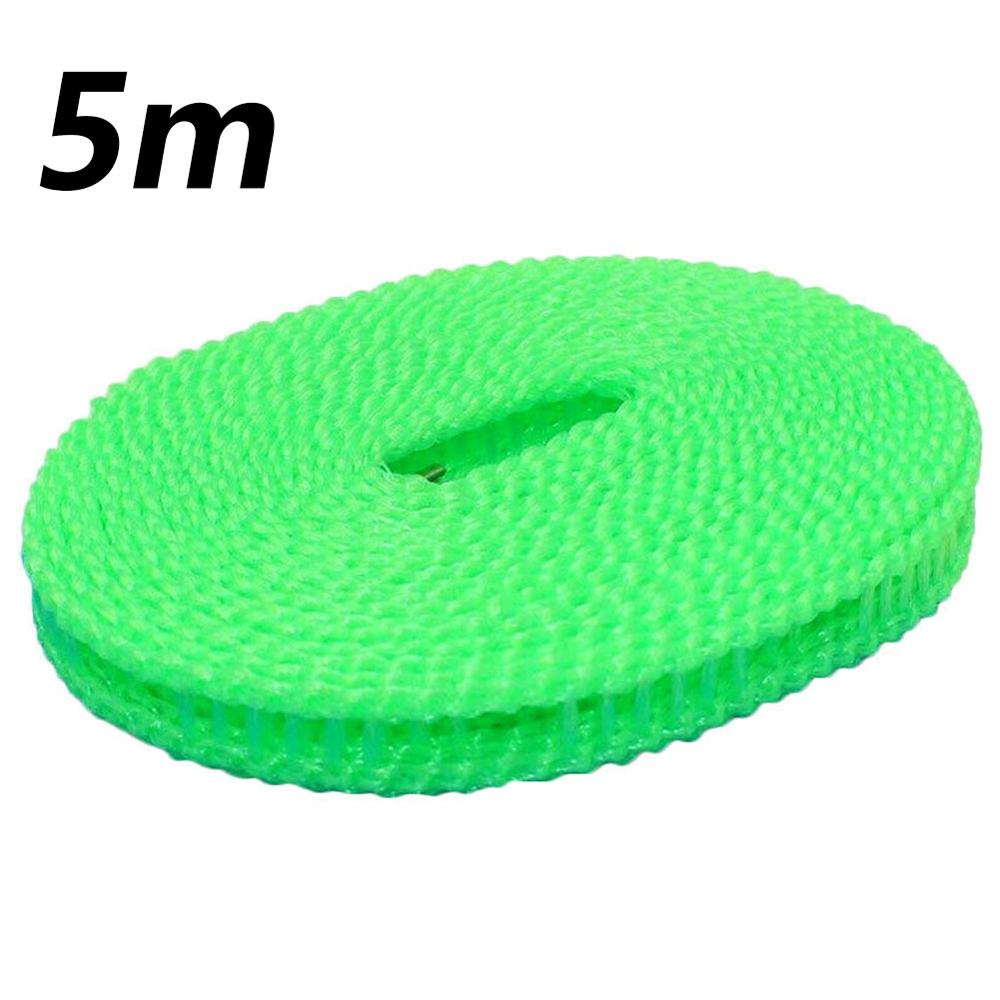 3m/5m klessnorer utendørs reise nylon klessnor klesvask hengende tau sklisikker vask klessnor tørkestativ klessnorer: 5 mxgr 2