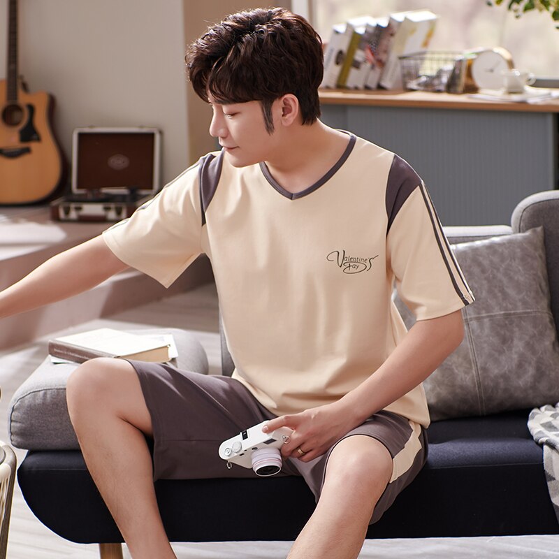 Ekouaer Ensembles de Pyjama Homme Court Pyjama Set Été Doux Manches Courtes Vêtements de Nuit Eté Loungewear avec Poche S-XXXL Ekouaer Ensembles de Pyjama Homme Court Pyjama Set Été Doux Manches Courtes Vêtements de Nuit Eté Loungewear avec Poche S-XXXL