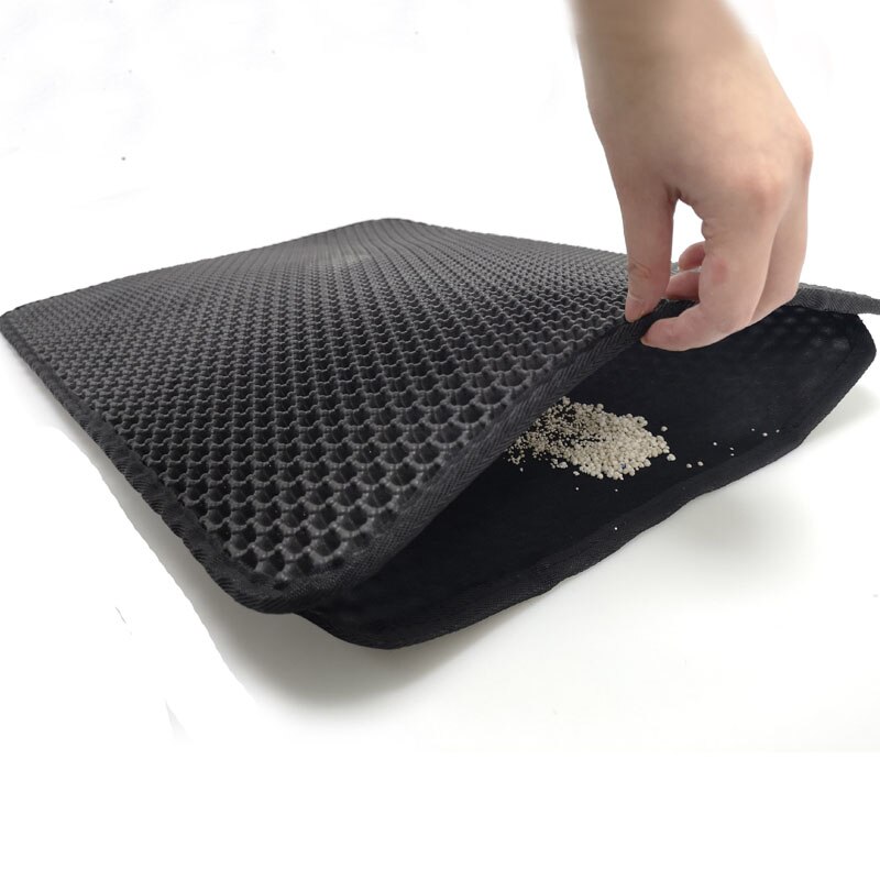 Double Layer Cat Litter Mat Catch Kitten Sand Liquid Waterproof Bed Pads Trapping Pet Litter Box House Clean Accessory: 65x75cm