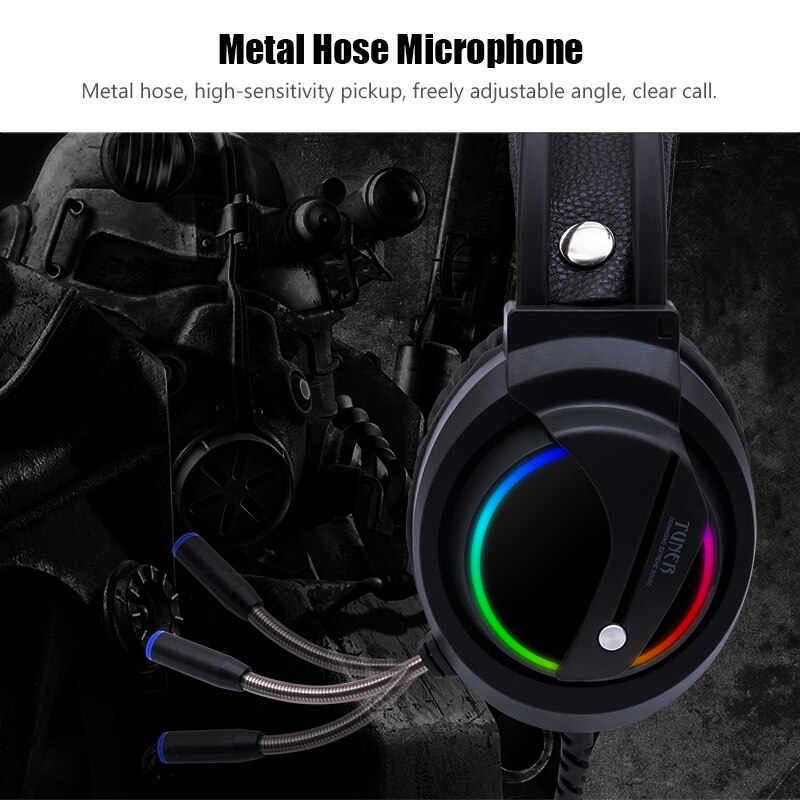 Gaming Headset 7.1 Surround Sound with Microphone Earphones USB Wired RGB Gamer Headphones for PC Xbox One PS4
