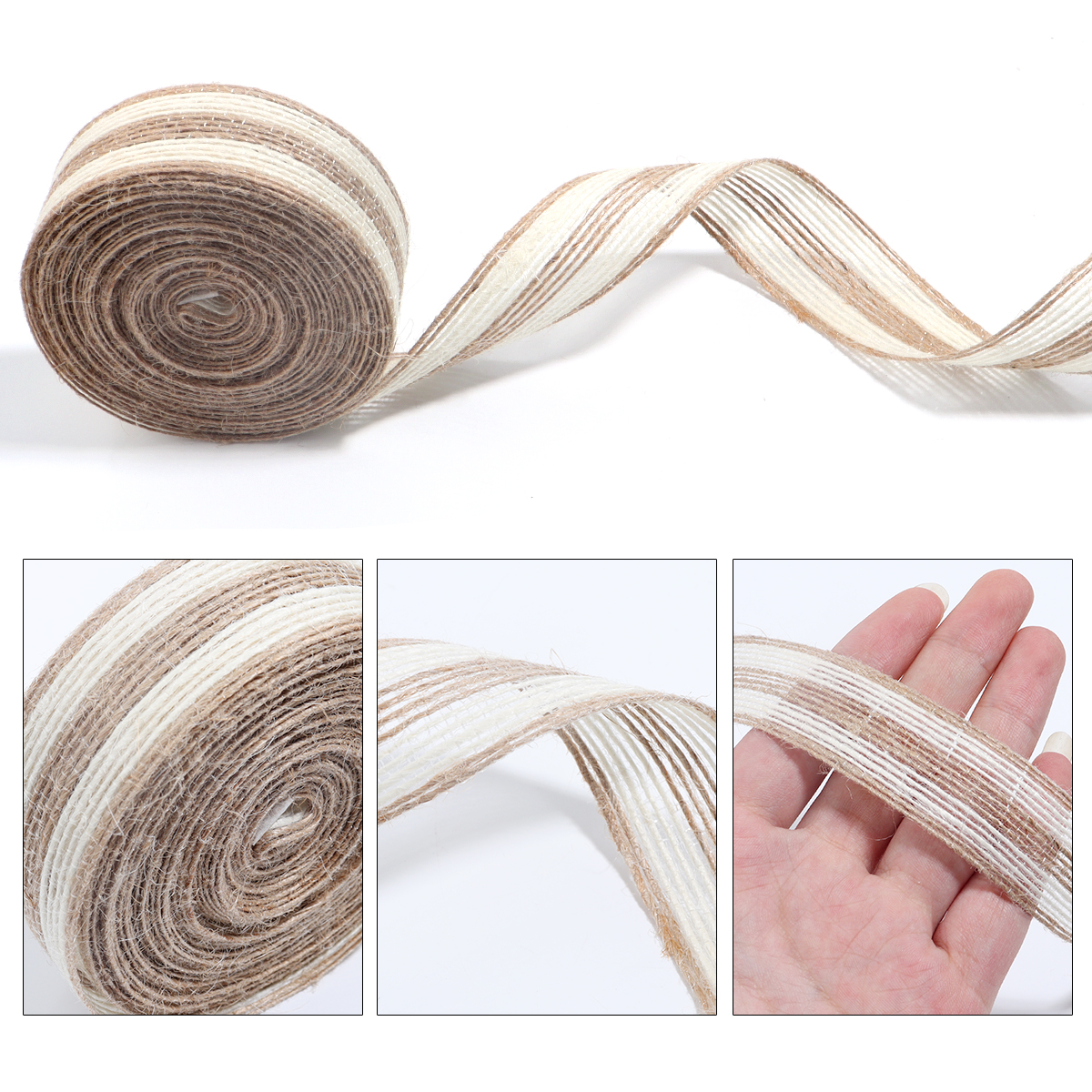 1-10 meter hør jute stof bånd makrame håndværk hør webbing til bryllupsdekoration æske buket sløjfe emballage ting