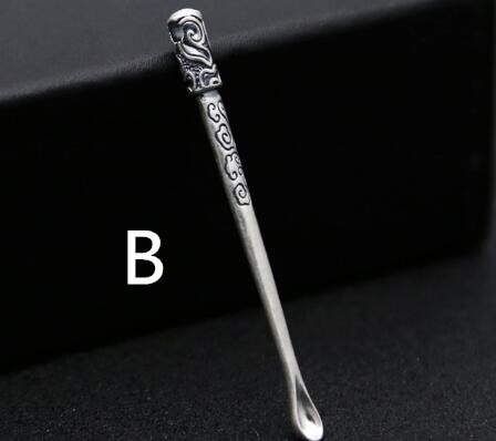 S990 Foot Silver Accessories Fine Silver Ear Pick Lotus Xiangyun Personal Nursing Care Ear Spatula Pendant: B