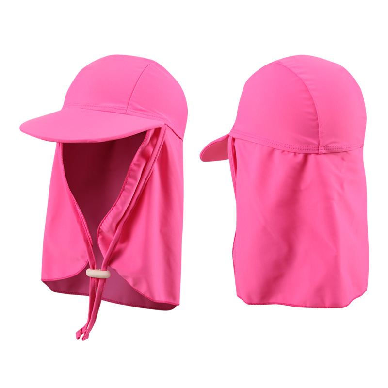 Sombrero con solapa para niños, gorra con cuerda UPF 50 +, protección solar, cubierta para el cuello, gorra de playa para ciclismo,