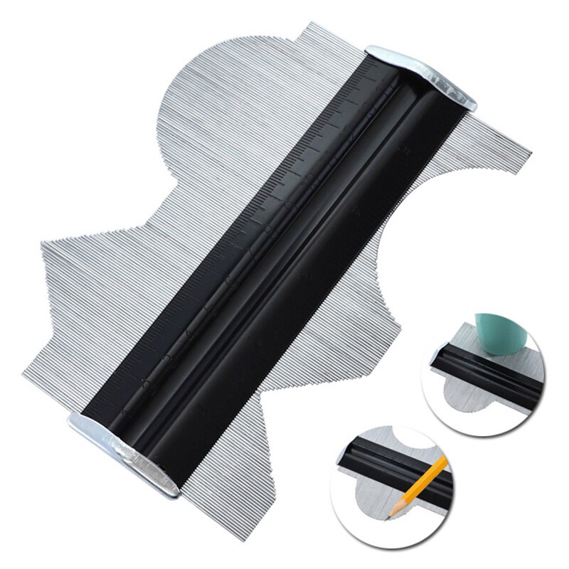 Profilmåler 6 tommers metallmåler duplikator-markeringsmåler for kopiering av dyp dekorasjonsmal: 6 tommers grå